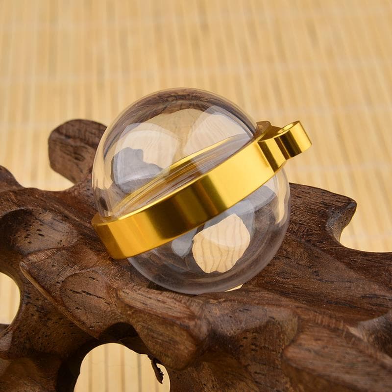 Round Acrylic Leng Yan Mantra Pendant with Gahu Box Relic Stupa, Hollow and Openable Charm
