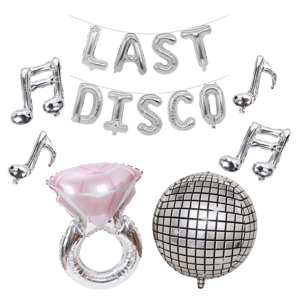 Cross-Border Bestseller: LAST DISCO Letter Set, Music-Themed Disco Party Decoration Aluminum Foil Balloons