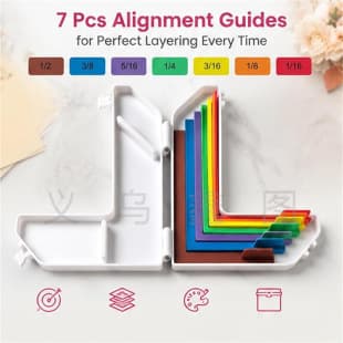7Pcs Paper Crafting Alignment Guides with Storage Case