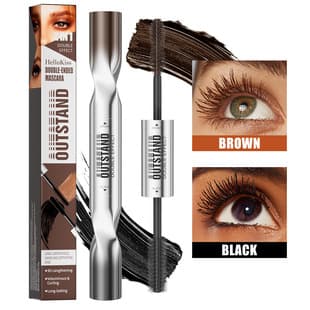 hellokiss Double-Ended Mascara 2-in-1 Colored Mascara Lengthening Volumizing Curling Mascara Brown Cross-Border