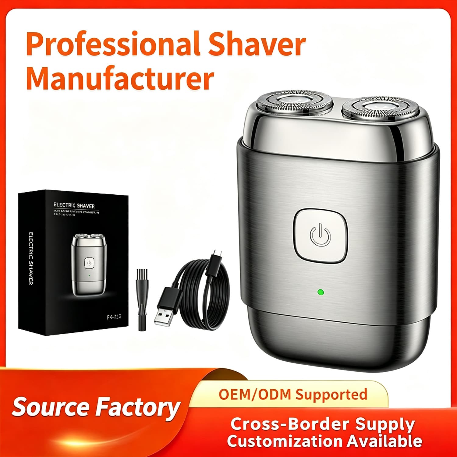 Compact USB Charge Mini Dual Rotary Shaver For Men Travel