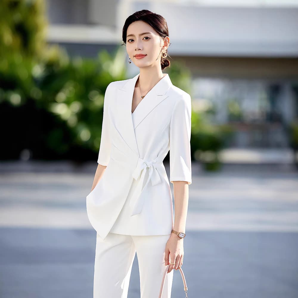 White Professional Suit for Women 2025 Spring Summer Autumn New Fashion Commute Waist-Nipped Blazer Workwear Jacket Black