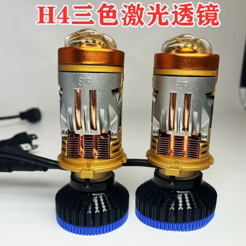 T8 Ultra-Bright Focused High-Power Dual Laser Matrix Lens H4 Hi/Lo Beam Integrated Motorcycle Headlight Modification Factory