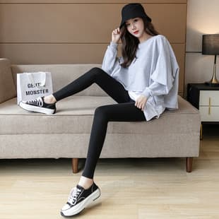 Black Leggings for Women, Spring/Fall New High-Waist Stretchy Plus Size, Modal Slimming Ankle-Length Pants