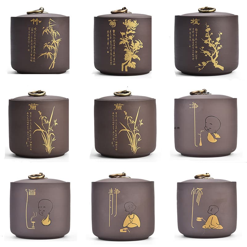 Raw ore tea can, household purple sand tea can, Pu'er tea cake can, Pu'er can, sealed can, purple sand large tea bucket