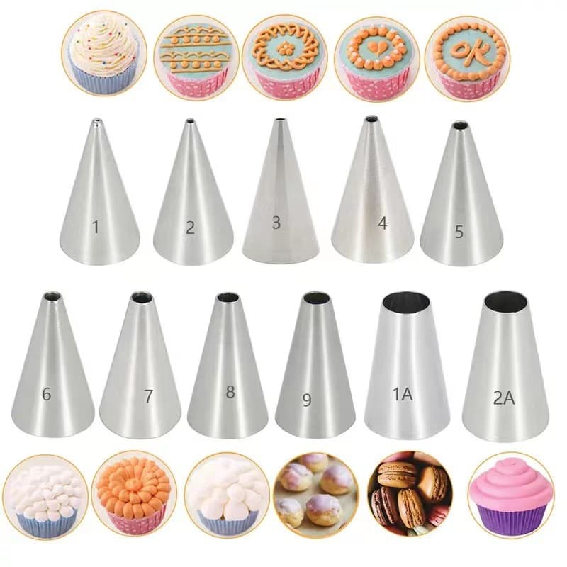 Round opening 304 stainless steel piping tips for outlining, drawing lines, writing on cream cakes, baking DIY tools, small size