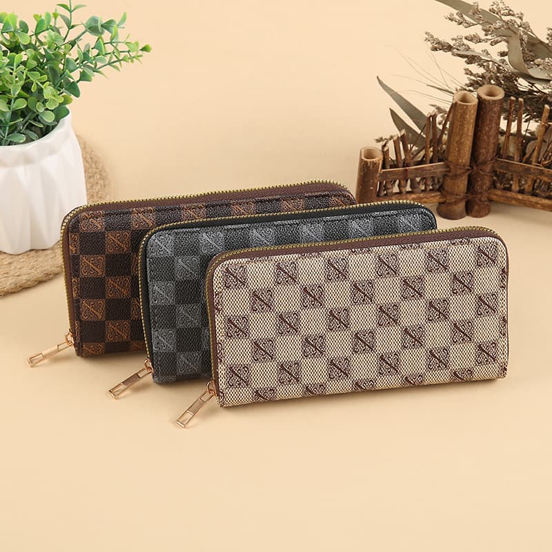 Vintage Old Flower Pattern Single Zipper Wallet Printed Long Women's Wallet Large Capacity Storage Wallet Wholesale and Retail