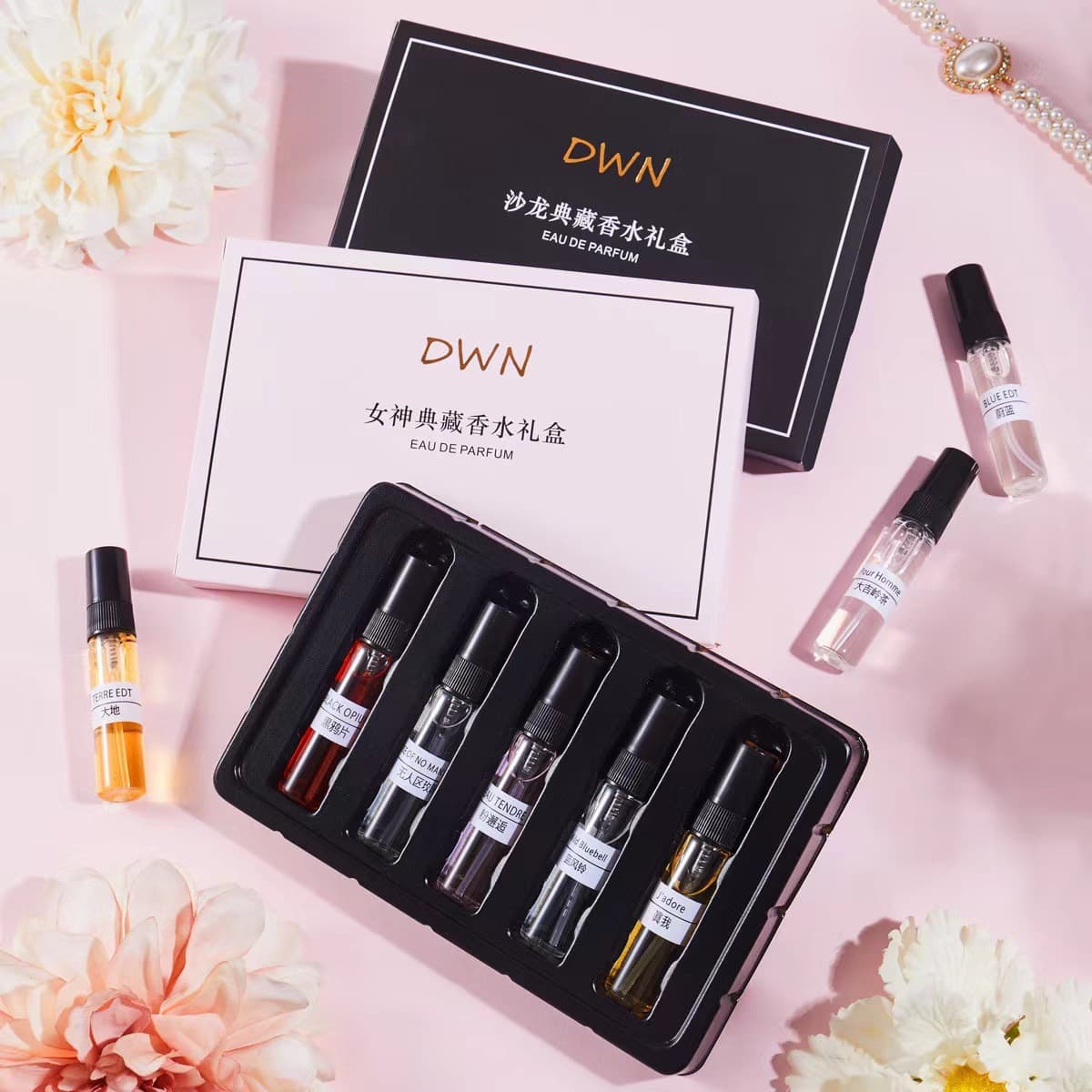 Perfume 5ml Gift Box Set Live Streaming Hot Selling TikTok Douyin Unmanned Area Black Crow Pink Chance Foreign Trade Factory Direct Supply