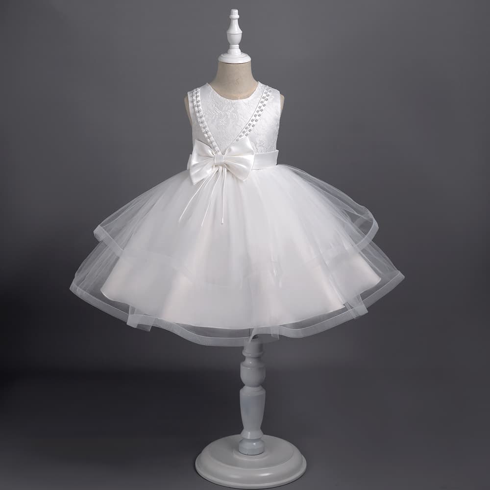 Children's Princess Dress, Elegant Host Piano Performance Outfit, Birthday Tulle Puffy Evening Dress, Flower Girl Short Skirt
