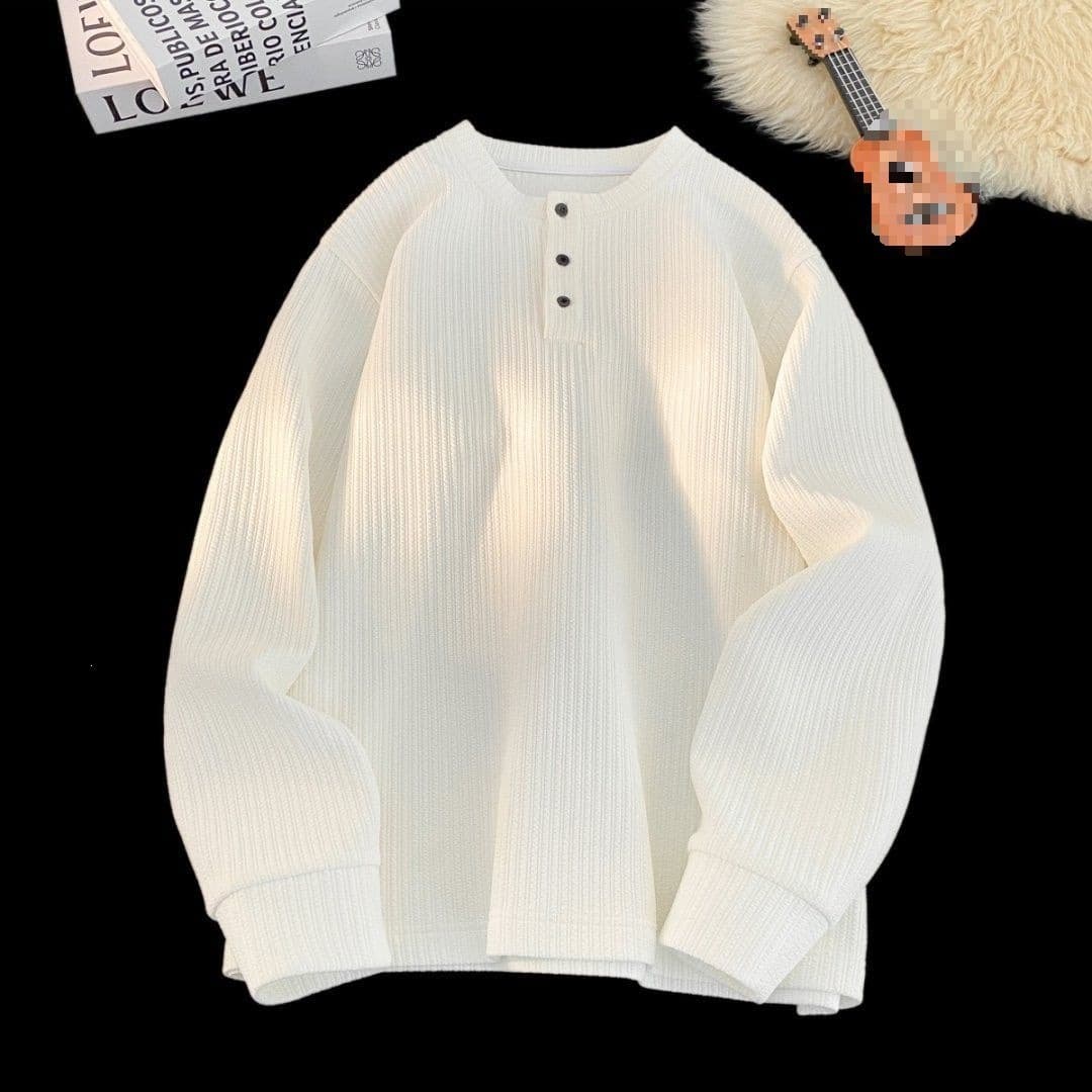 Long-sleeved T-shirt for men, spring and autumn new versatile trendy loose large size lazy style long-sleeved T-shirt couple bottoming top