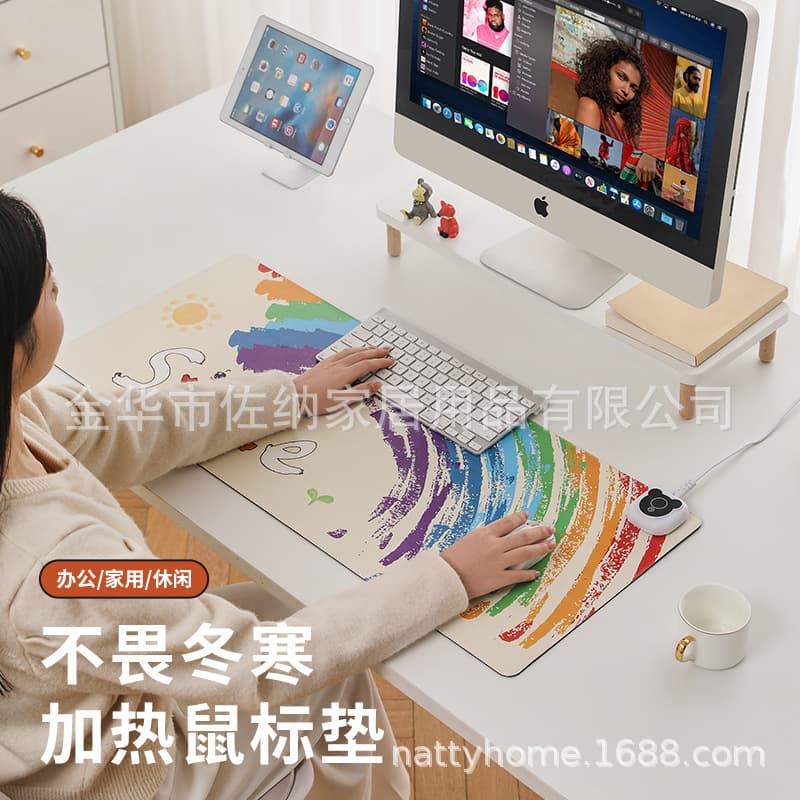 Heated Mouse Pad Office Extra Large Computer Desktop Winter Heating Desk Pad Dormitory Student Writing Homework Hand Warmer