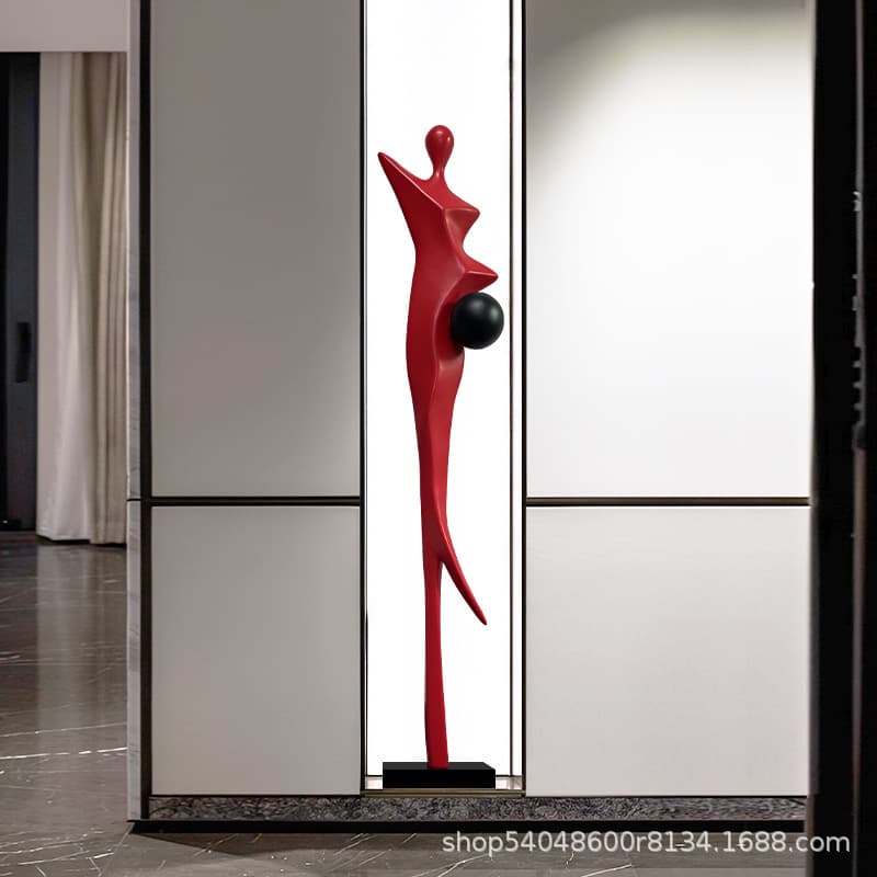 Abstract Slim Figure Sculpture Decoration for Living Room, Entryway, Luxury Hotel Floor Ornament
