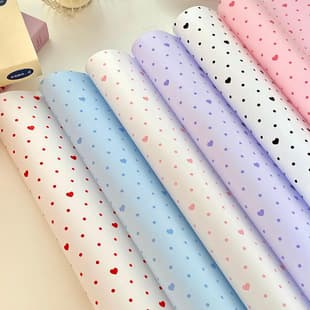 520 Polka Dot Love Waterproof Floral Wrapping Paper Solid Color Oya Paper Luxury Flower Shop Bouquet Wrapping Material Wholesale