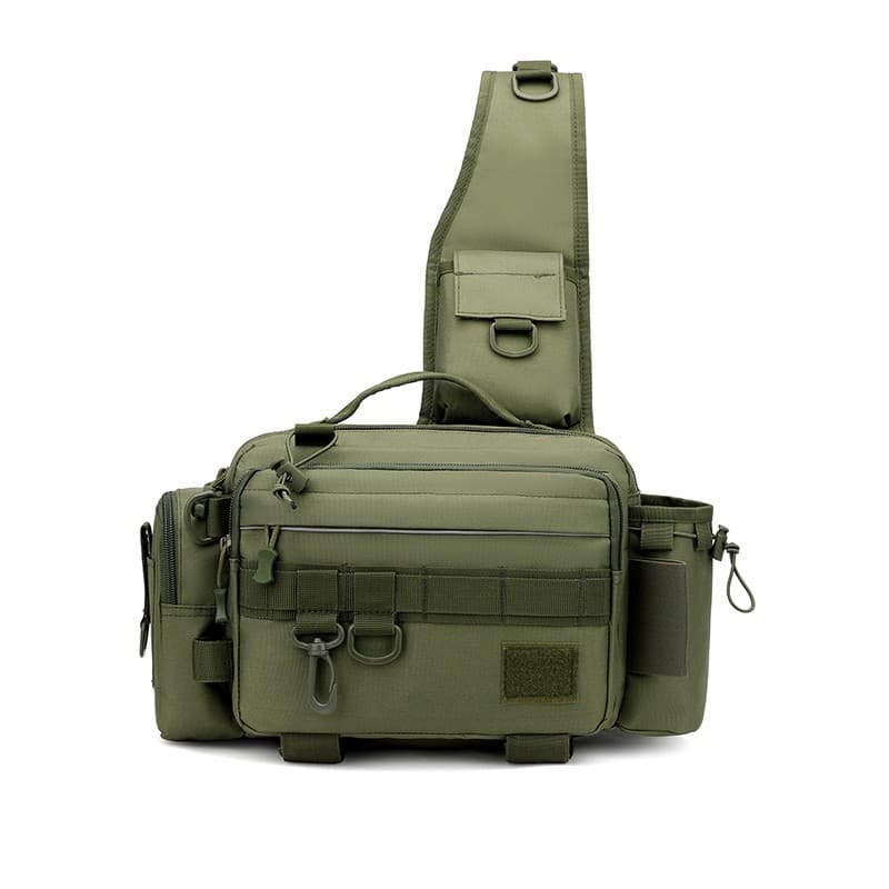 Cross-Border Outdoor Fishing Bag, Multi-Functional Waist Bag, Chest Bag, Fishing Rod Bag, Large-Capacity Fishing Backpack, Tactical Camouflage Shoulder Bag