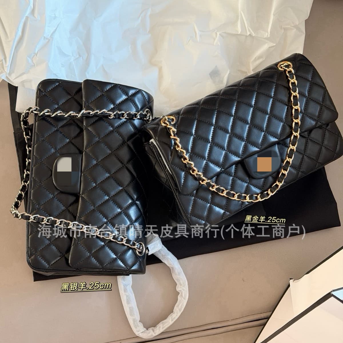 Upgraded Best-Selling Little Chanel-Style Classic Versatile CF 25cm Lambskin Texture Shoulder Underarm Crossbody Diamond Quilted Chain Women's Bag