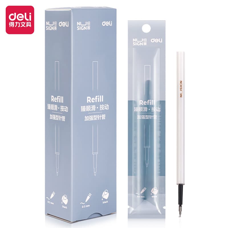 Newser NS770 Ultra-Smooth Gel Refill 0.5mm Push-Type Reinforced Needle Tip (Black) (Piece)
