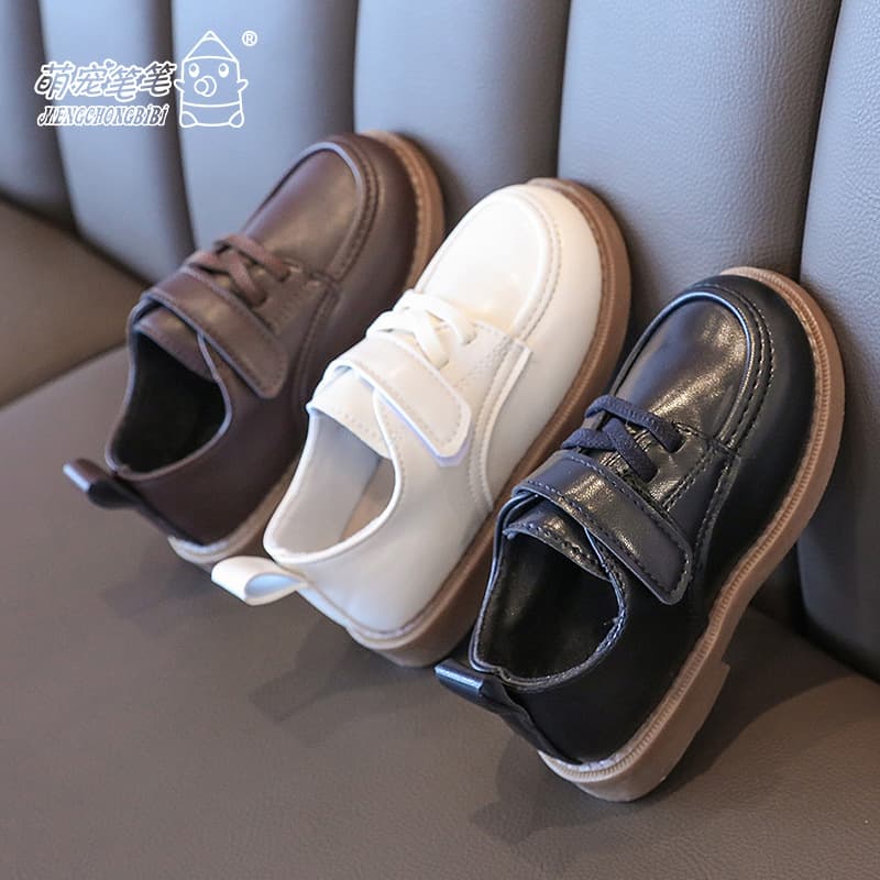 2023 Spring/Autumn New Style Export Children's Leather Shoes, Girls Fashion Loafers, Boys Soft Sole Casual Shoes, Solid Color