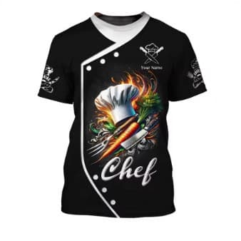 Chef Work T-Shirt for Men Personality Pattern O Receive Funny T-Shirt 3D Printed Fashion Chef T-Shirt