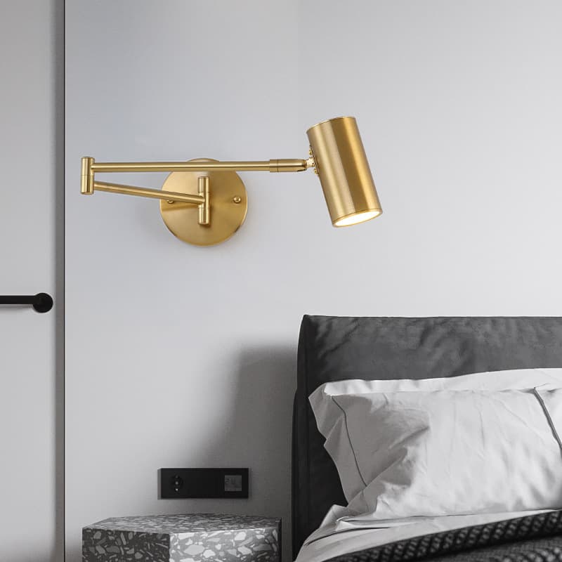 Wall Lamp for Bedroom Bedside Reading Eye-Care Study Nordic Style with Switch Rotating Extendable Long Rocker Arm Lighting Internet Celebrity Hot Sale