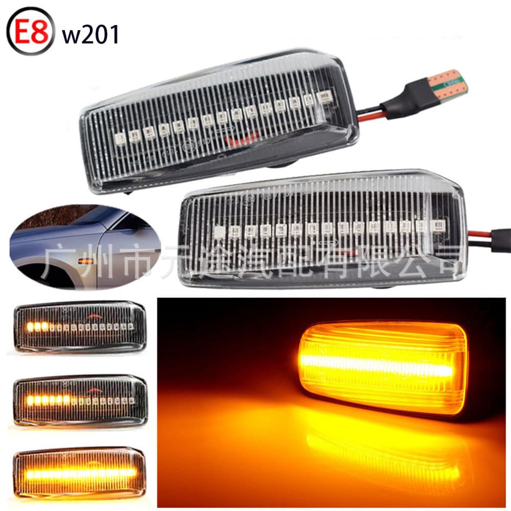 For Mercedes W201 W202 W124 W140 R129 Car Side Marker Light Fender Turn Signal Sequential Light