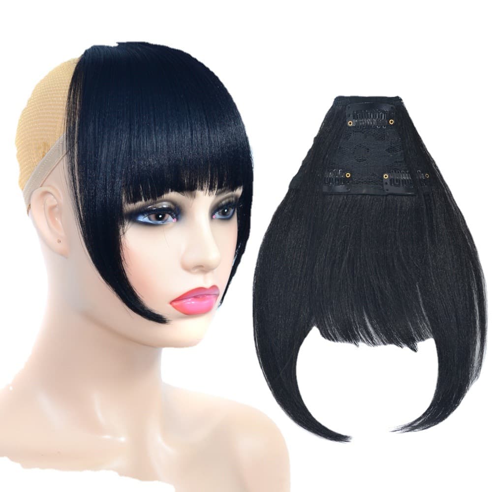 European and American wig bangs, Yaki silk wig bangs, thickened fluffy wig bangs with double temples