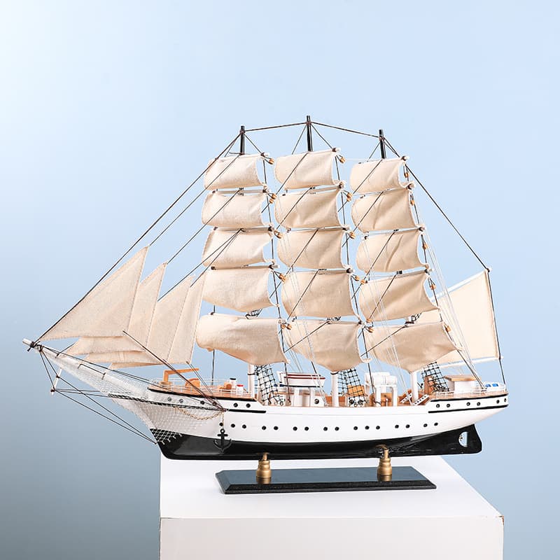 Large sailboat model ornament, indoor soft decoration, Mediterranean style, gift for colleagues or friends moving or housewarming