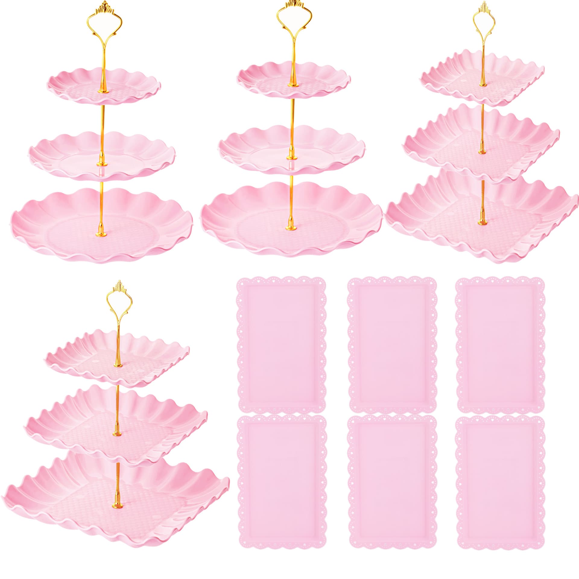 Dessert table cake display stand pastry tray three-layer fruit plate afternoon tea snack stand cake stand combination set