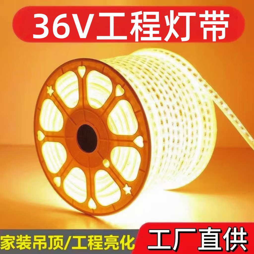 36V Low Voltage Light Strip, Super Bright for Construction Sites, Tunnels, Basements, and Projects, 24V Waterproof Outdoor LED Light Strip