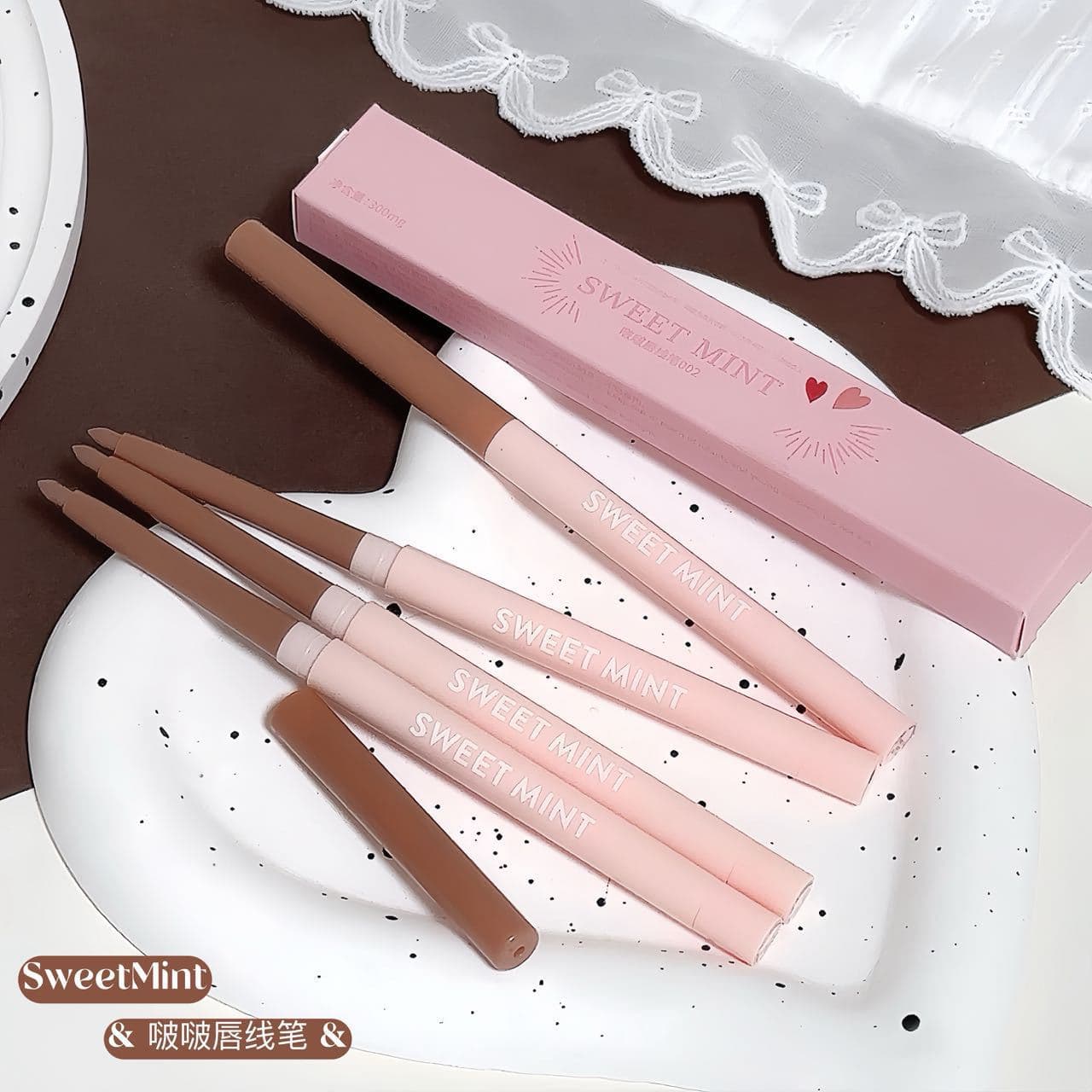 SWEET MINT Lip Liner Pencil Silky Smooth Outlining, Plump Pouty Lips, Built-in Sharpener, Lip Liner