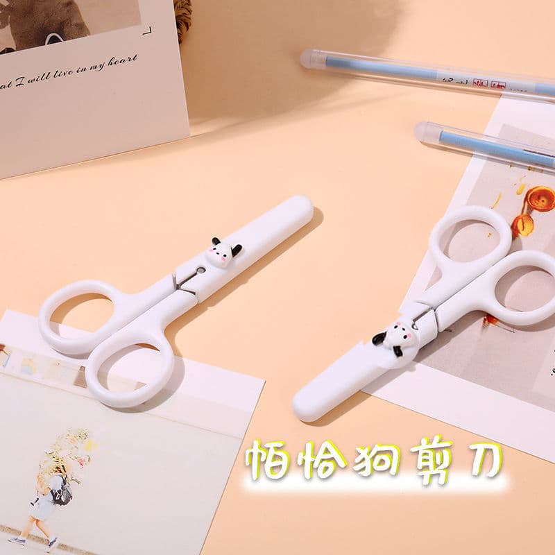 Minimalist Pochacco Portable Craft Scissors, Xiaohongshu Same Style, Student Dormitory Scrapbook Cutting Mini Protective Case