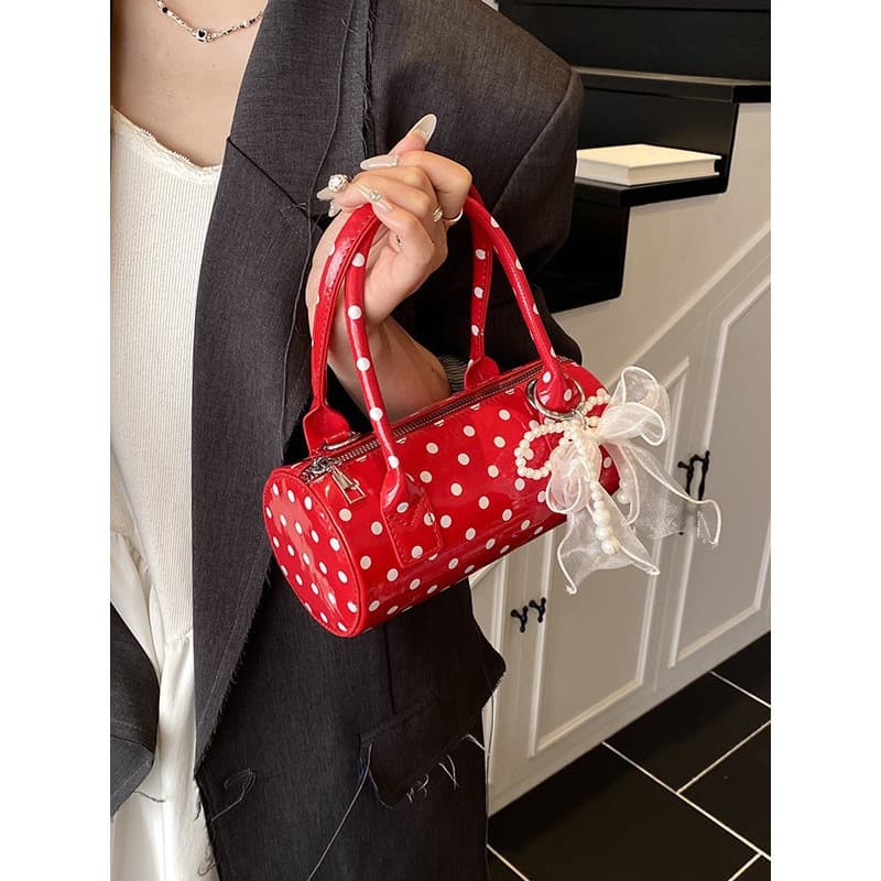 2025 New Korean Summer Handbag Small Tote Bag Women Premium Polka Dot Pillow Bag Single Shoulder Crossbody Bag