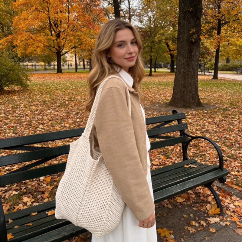 Cross-Border Designer Knitted Bag with Contrasting Stripes, Large Capacity Tote Bag, Shoulder Bag for Women, Underarm Bag, Bucket Bag for Women