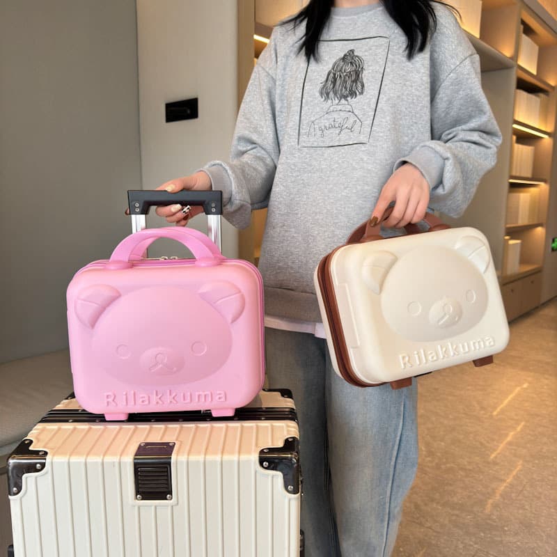 14-Inch Cute Bear Makeup Case Luggage, Portable Travel Case, Mini Handheld Suitcase, Wholesale Custom Logo