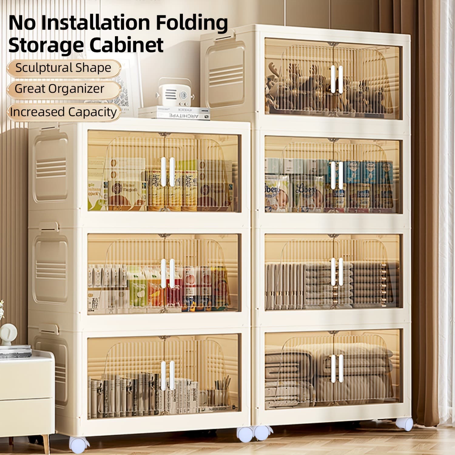 2025 New Cross-border Drop Shipping 4/6 Layer Large Capacity Dustproof Double Door Folding Cross-border Drop Shipping