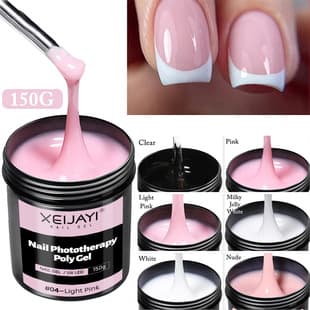 150g Large Capacity Phototherapy Extension Gel, Pain-Free Extension Gel, UV Solid Paperless Mold, Quick Extension Crystal Gel
