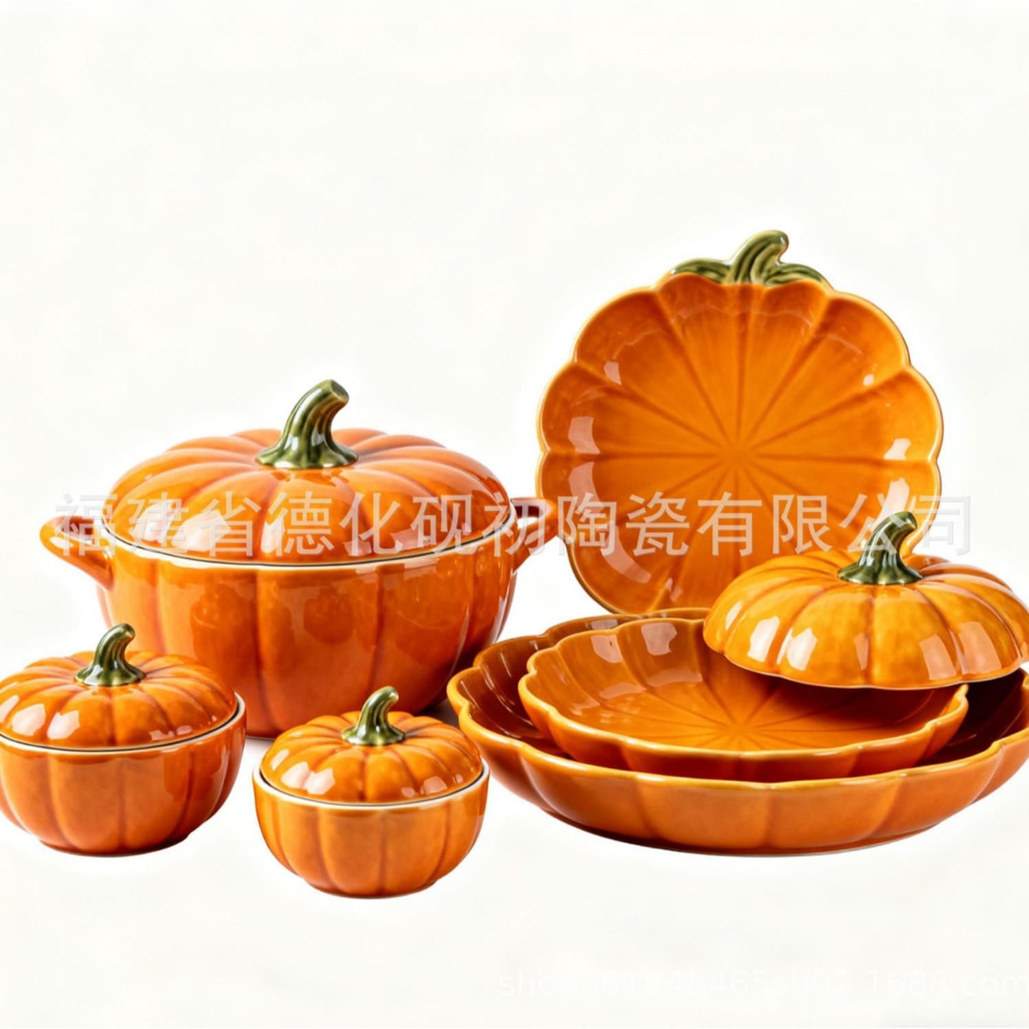 Overseas cross-border hand-painted harvest festival ceramic pumpkin plate fruit plate snack plate tableware kitchen supplies gift home