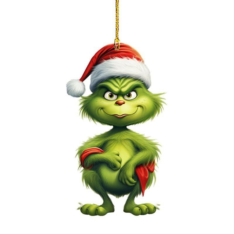 Cross-border new 2D Grinch baby pendant Christmas decoration Christmas tree decoration acrylic pendant