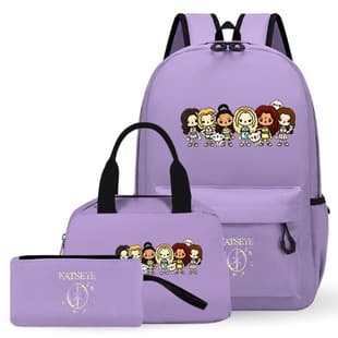 Cross-border Katseye Music Girl Group School Backpack Lunch Bag Pencil Case 3-Piece Set Cartoon