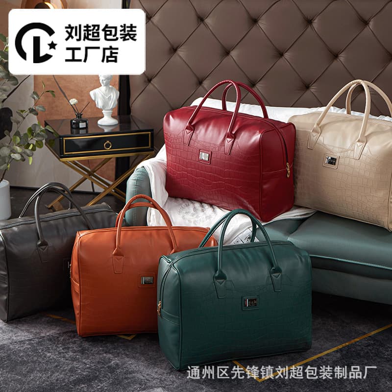 High-end wedding silk down wool spring/autumn/winter quilt blanket leather bag packaging storage crocodile pattern organizer