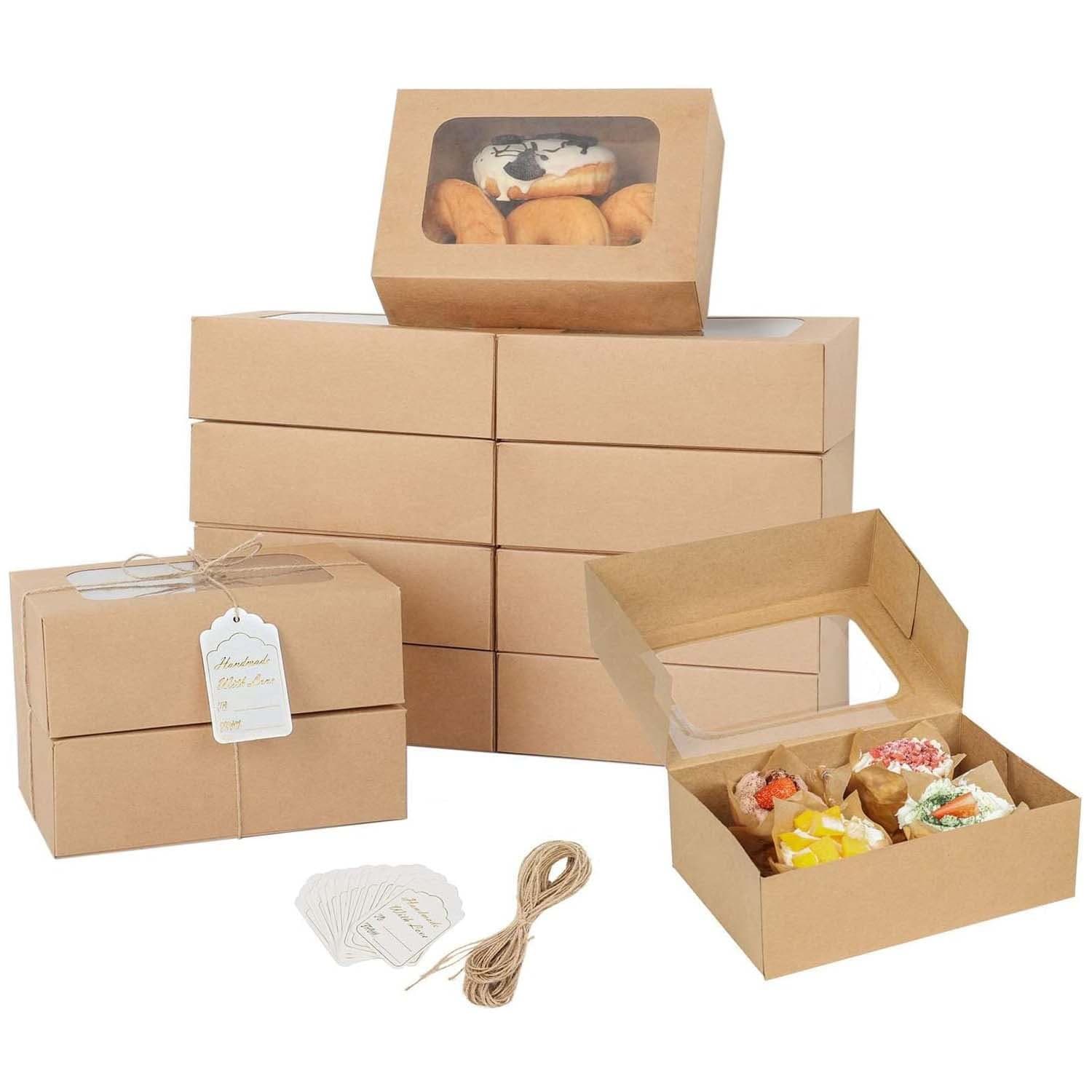 Amazon Style Candy Gift Box with Window, Holiday Gift Cake Box, Kraft Paper Bread Box, Cookie Box