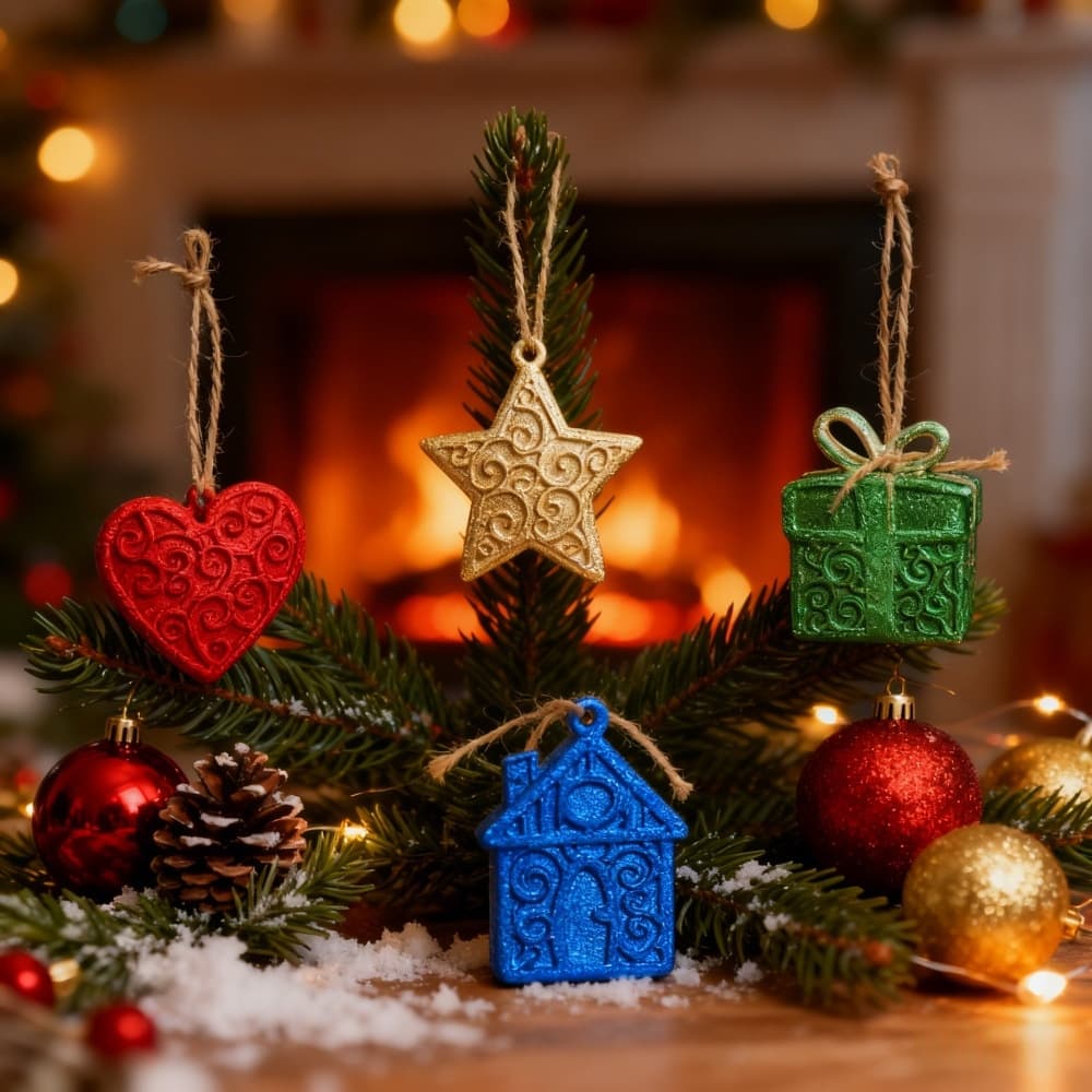 S2296 Christmas Ornament Hanging Decoration Cement Plaster Mold DIY Silicone Mold
