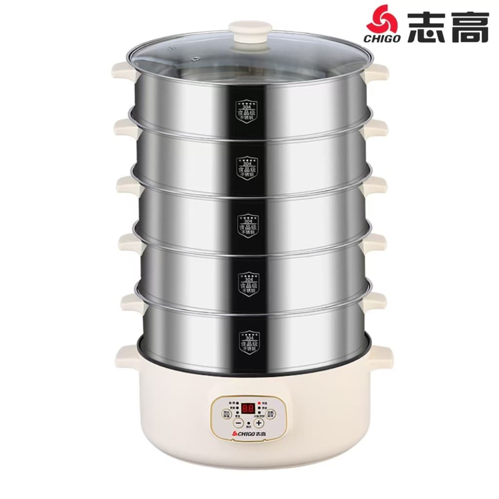 Chigo Electric Steamer Double/Triple Layer Vegetable Steamer Household Automatic Large Capacity Multi-function Integrated Steamer Basket