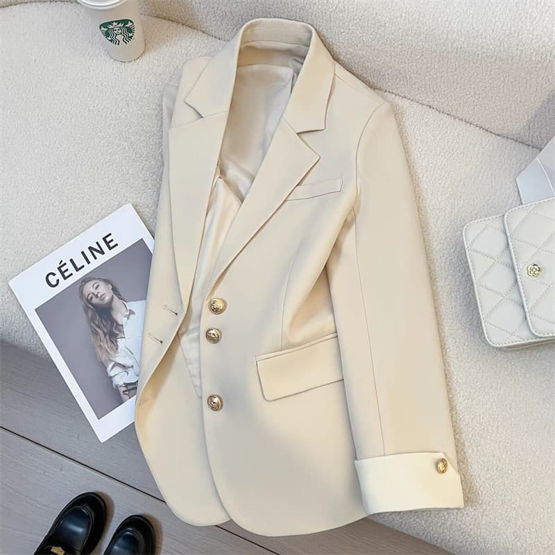 White Blazer for Women, 2025 Spring New Style, Casual and Elegant, High-End Socialite Look, Trendy This Year