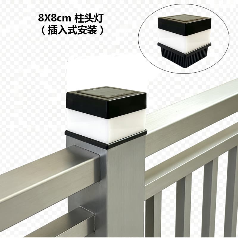 Solar Column Cap Light 8X8 Square Post Light for Home Courtyard Fence Light