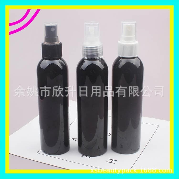 180ml Black Spray Bottle, Cosmetic Water Bottle, Liquid Spray Bottle, 180ml Round Shoulder PET Spray Bottle, Press Small Spray Bottle