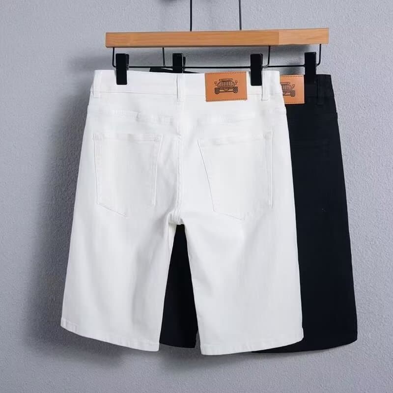 Summer Solid Color Denim 5-Point Shorts Men's High-End Versatile Mid-Length Casual Trendy Brand Men's Relaxed Shorts