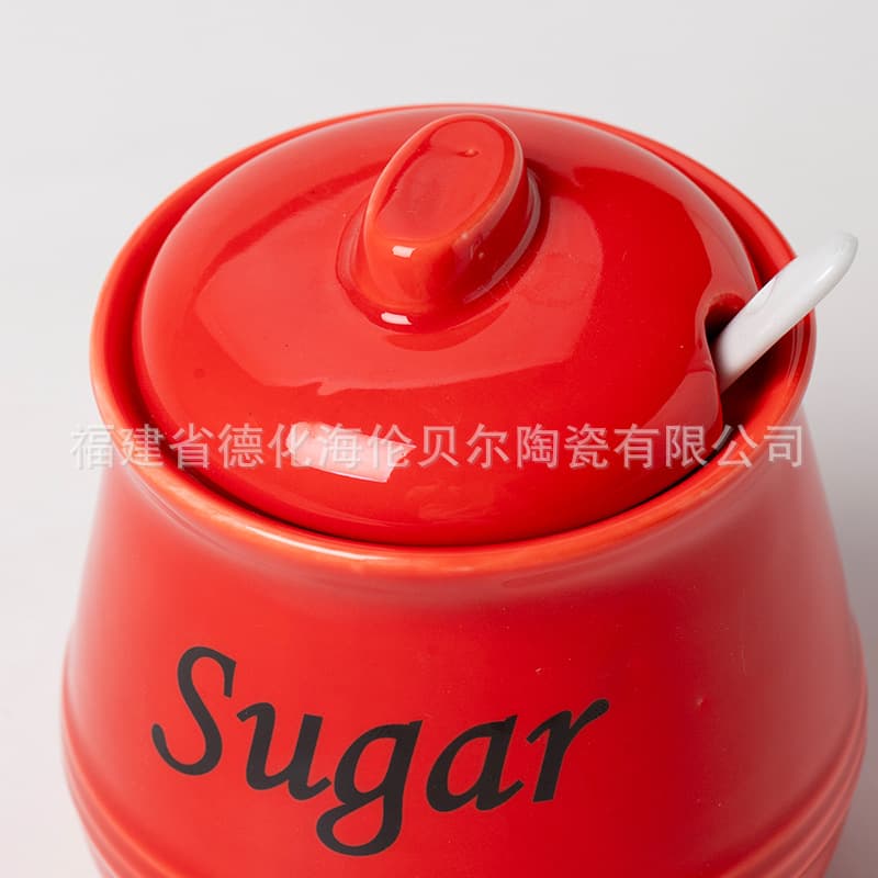 Amazon Hot Selling Ceramic Coffee Sugar Jar Cross-border Custom Ceramic Creamer Sugar Jar