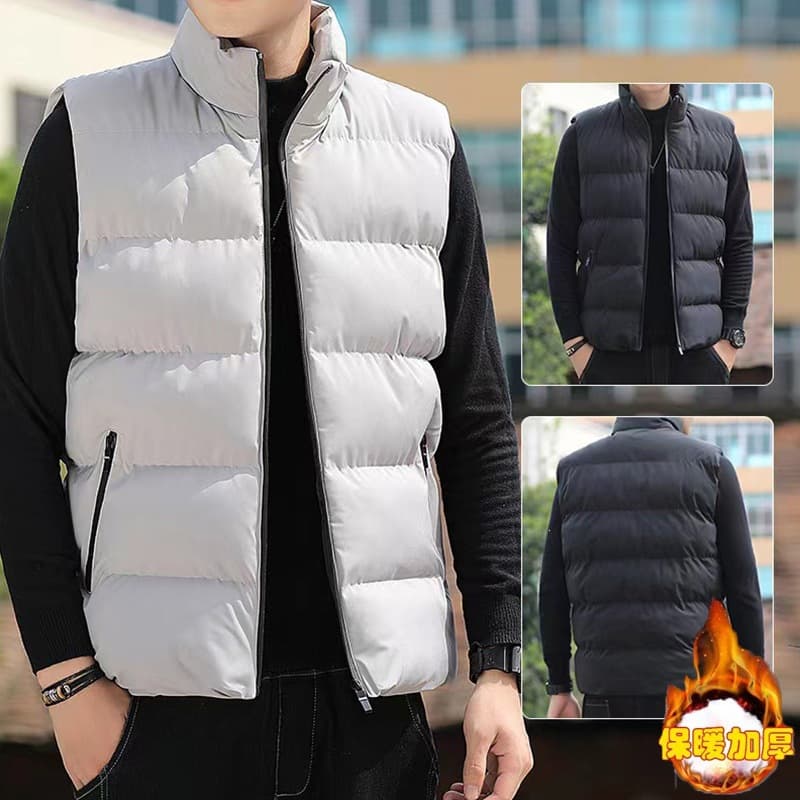 Vest Autumn Winter New Cotton Padded Sleeveless Jacket Korean Trend Silk Cotton Coat Fall Winter Outerwear Couple Style Jacket