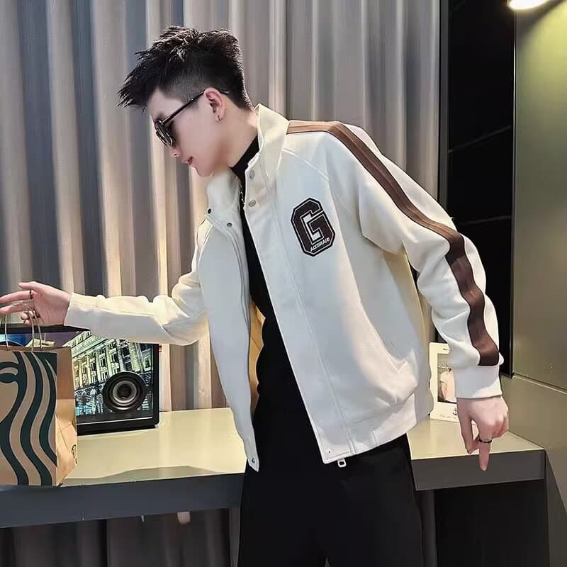 High-end stand-up collar jacket men's spring and autumn fashion sports men's 2024 spring and autumn new fashion brand tops