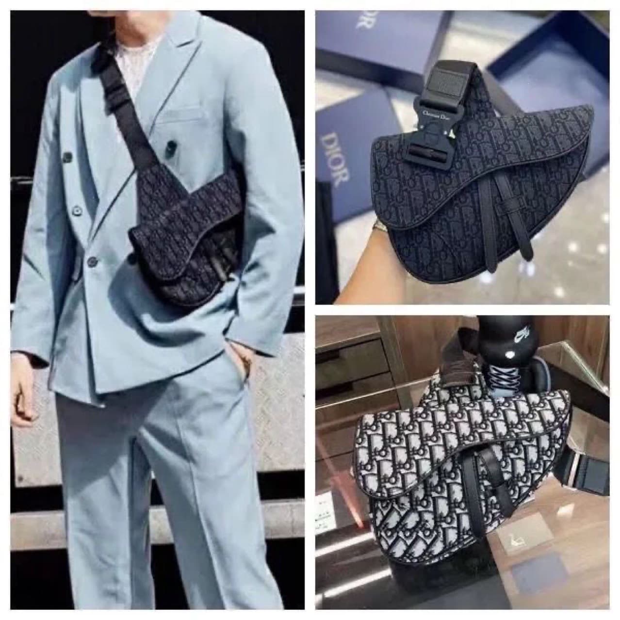 New Embroidered Casual Women's Shoulder Bag Fashion Canvas Unisex Couple Style Crossbody Saddle Bag